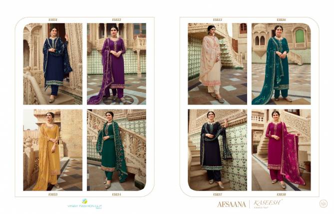 Vinay Kaseesh Afsaana Latest Fancy Heavy Festive Wear Georgette With Embroidery Work Heavy Dupatta Exclusive Designer Salwar Kameez Collection